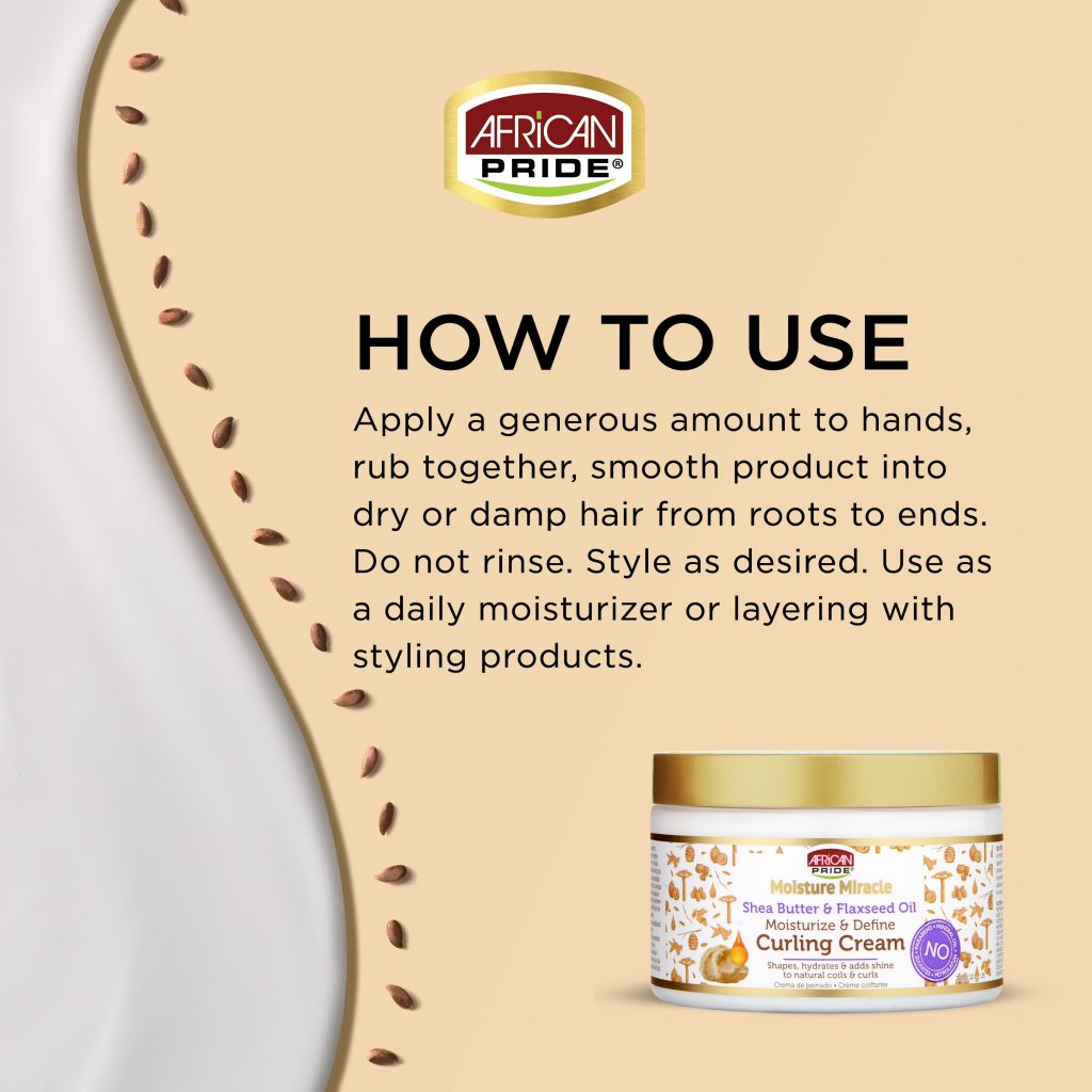 African Pride Moisture Miracle Shea Butter & Flaxseed Oil Curling Cream 340g