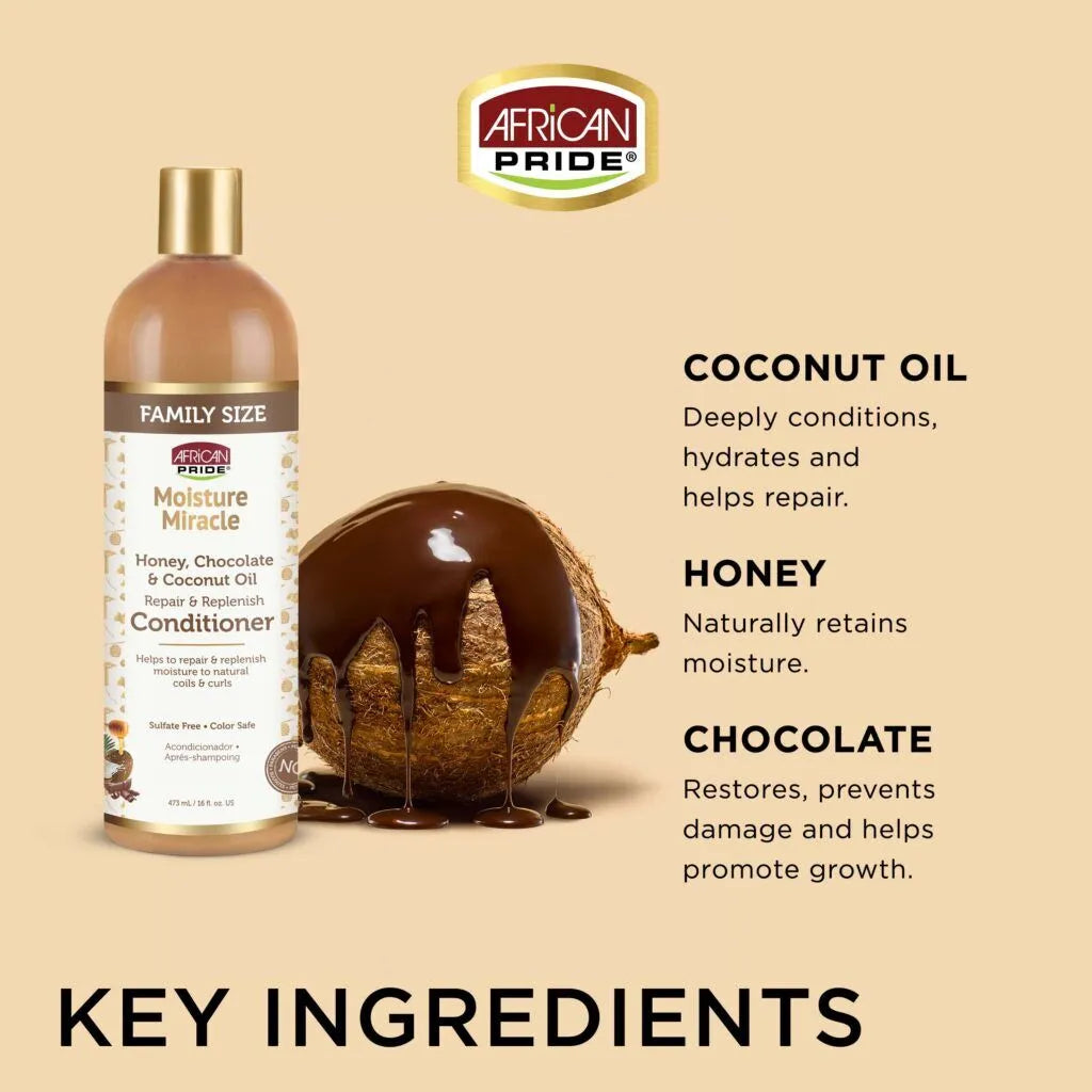 African Pride Moisture Miracle Honey & Coconut Oil Conditioner 474ml