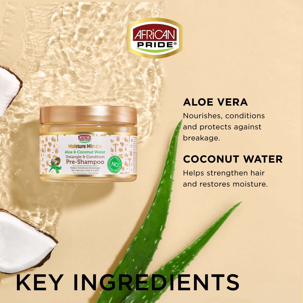 African Pride Moisture Miracle Aloe & Coconut Water Pre-Shampoo 340g