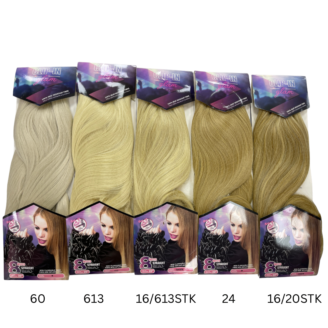 CLIP-IN GLAM - STRAIGHT 8pc