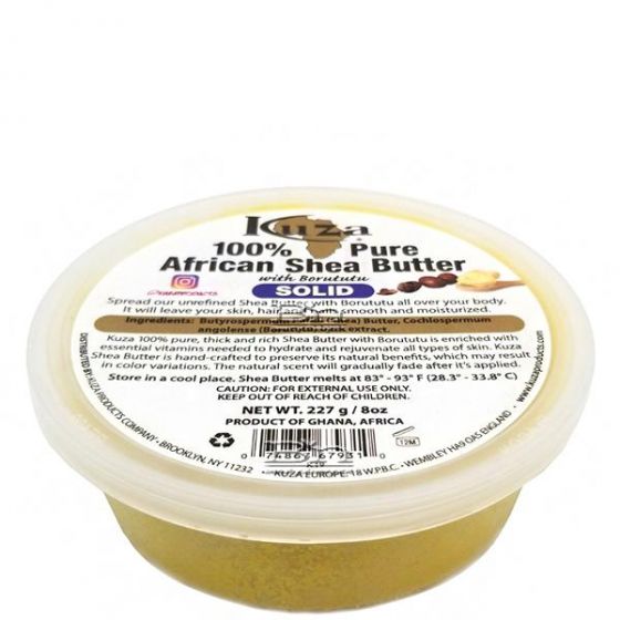 Kuza 100% Pure African Shea Butter with Borututu – Solid (Yellow) 227g