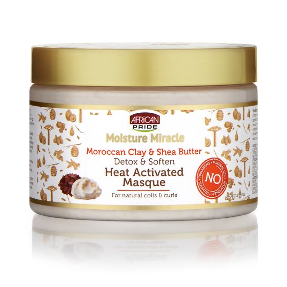 African Pride Moroccan Clay & Shea Butter Heat Activated Masque 340g